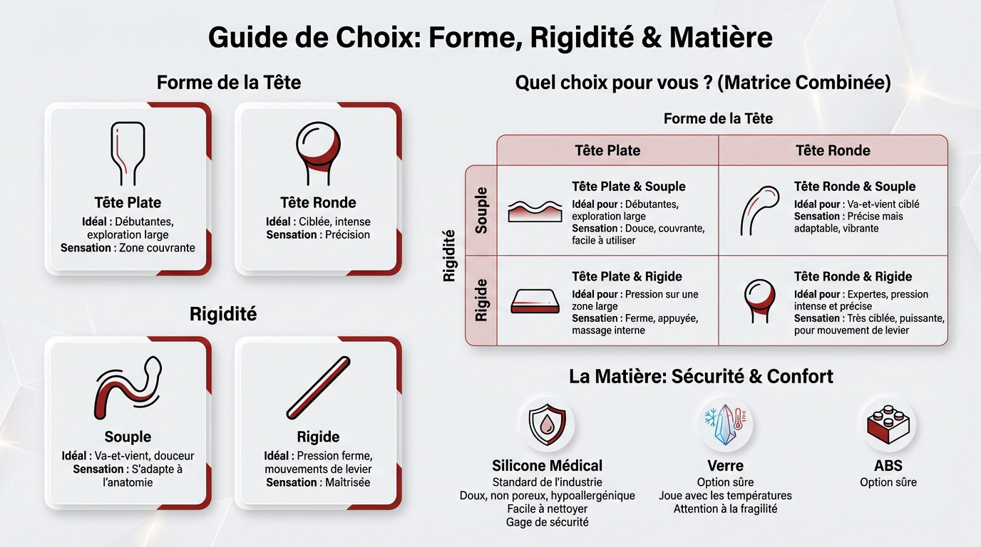 Guide visuel pour choisir la forme et la matière de son vibromasseur point G