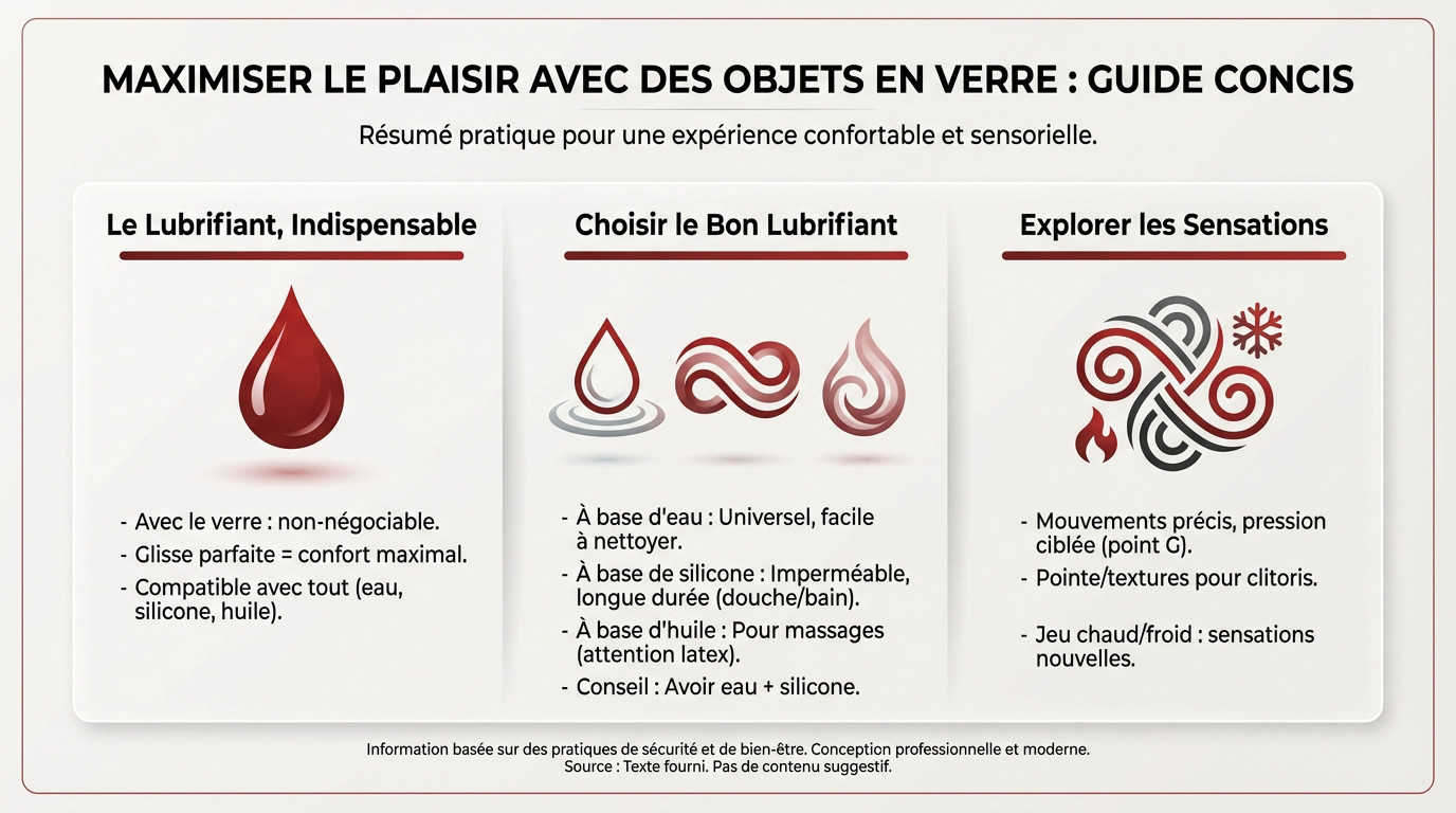 Guide d'utilisation pour gode en verre et choix du lubrifiant
