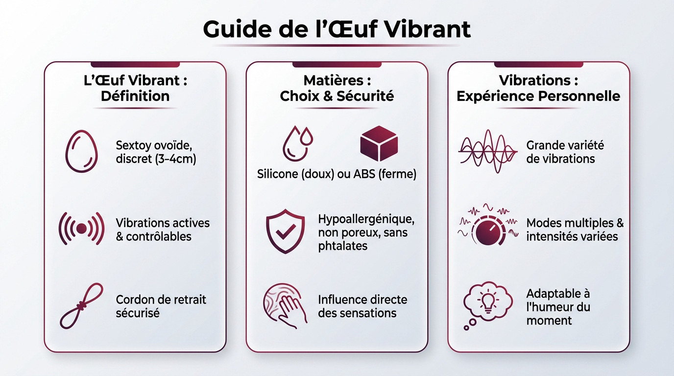 Schéma explicatif du fonctionnement et de l'utilisation d'un oeuf vibrant