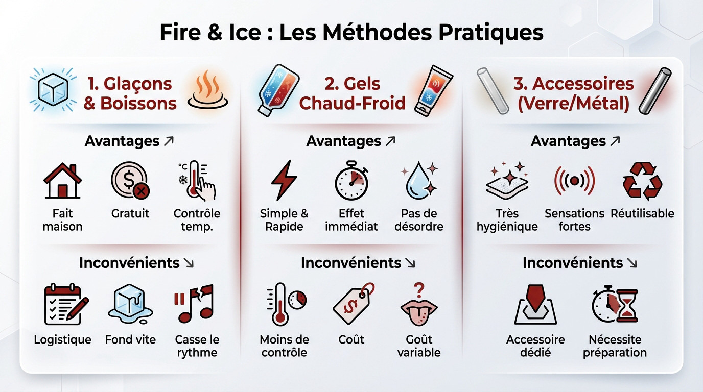 Illustration de la technique de fellation chaud-froid fire and ice